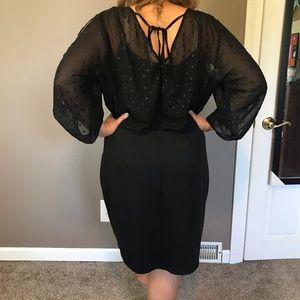 Knee length black dress